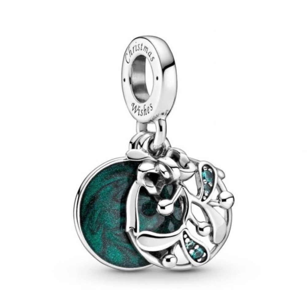 Pandora Christmas Mistletoe Dangle Charm